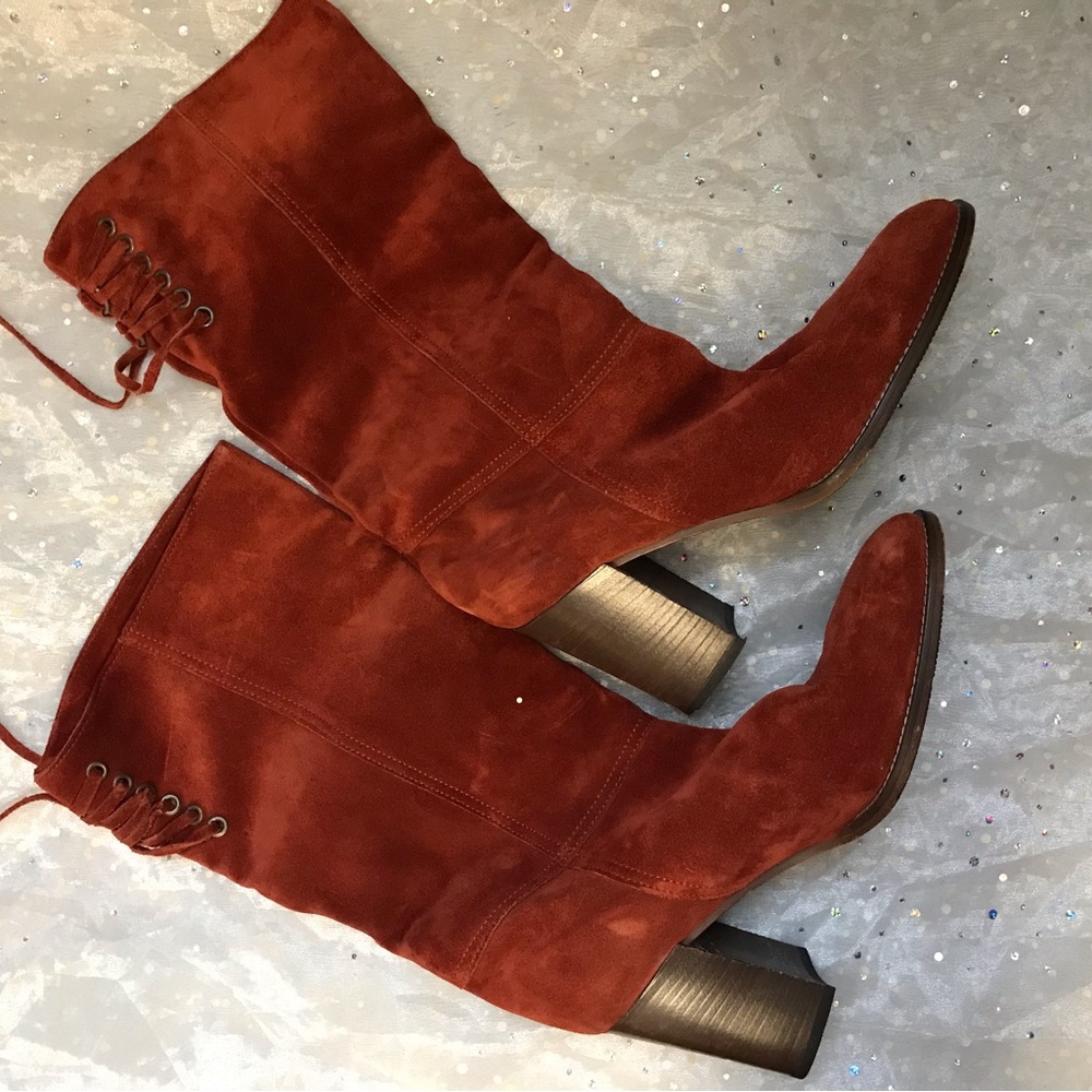 Coach rust suede boots